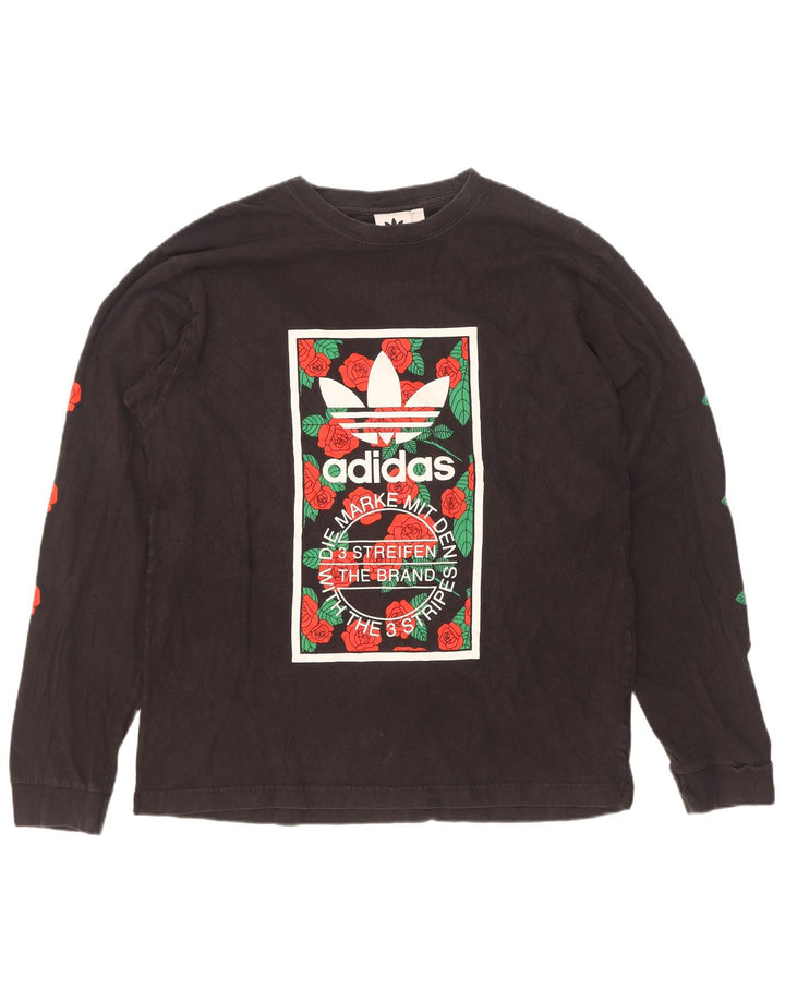 Adidas Haut graphique à manches longues pour homme Grand coton noir