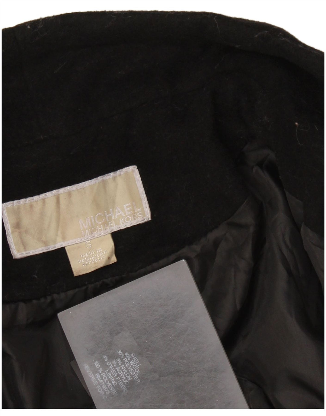 MICHAEL KORS Manteau surdimensionné pour femme UK 10 Petite laine noire
