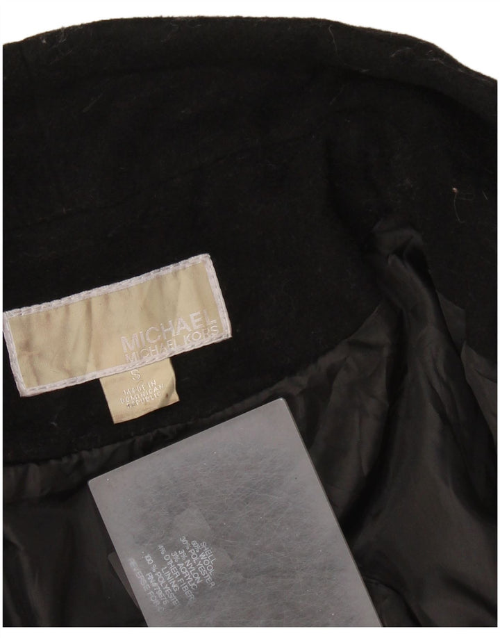 MICHAEL KORS Manteau surdimensionné pour femme UK 10 Petite laine noire