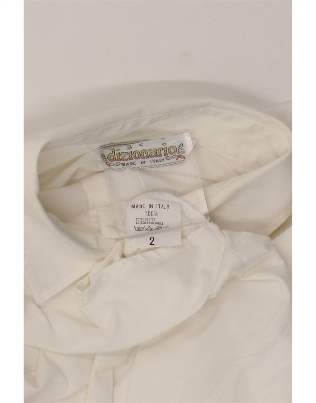 chemise graphique femme vintage UK 14 Grand coton blanc