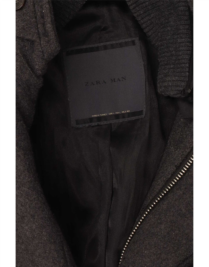 Zara Manteau Homme UK 40 Large Gris
