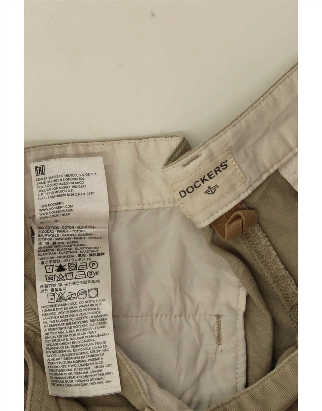 Dockers Short Cargo Homme W34 Grand Kaki Coton
