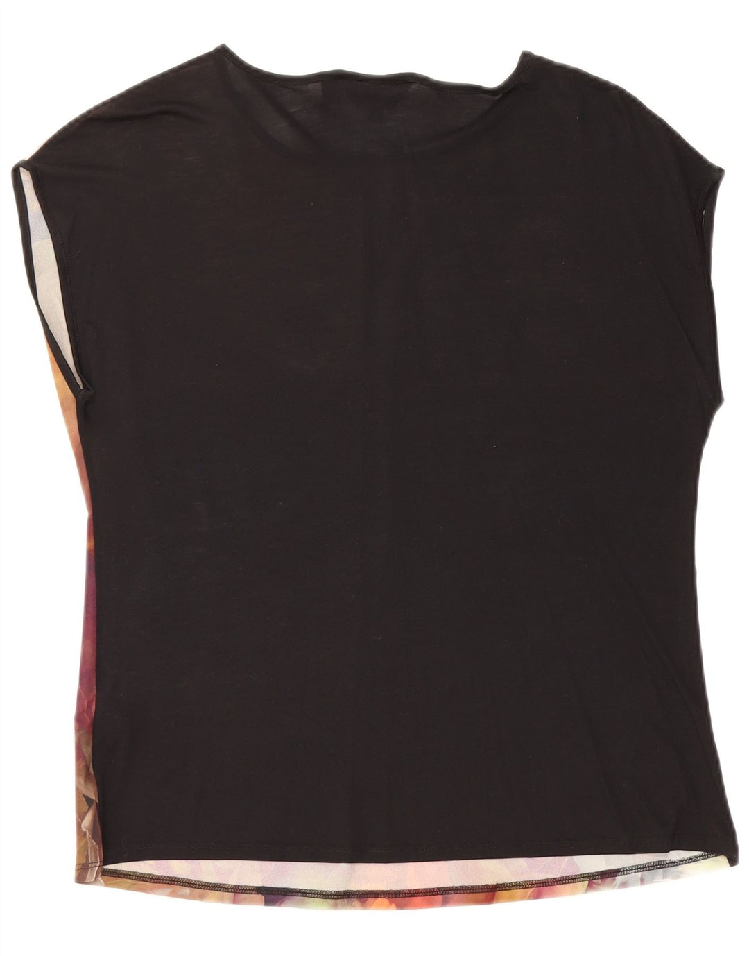 TED BAKER Chemisier surdimensionné sans manches pour femme Taille 2 Petit motif floral noir