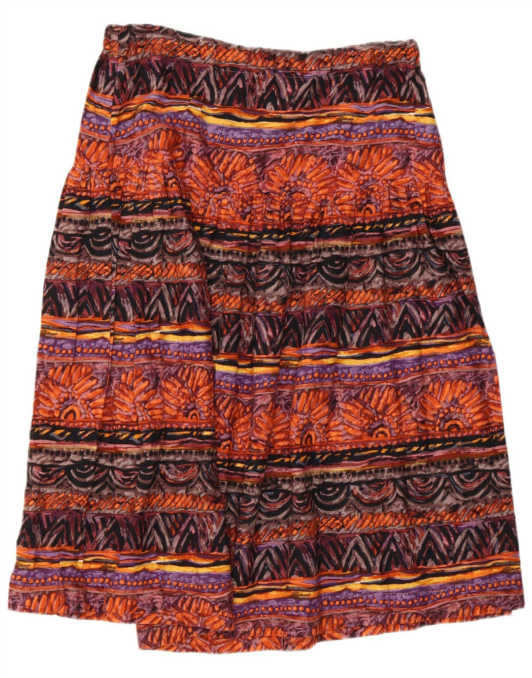 VINTAGE Jupe évasée à motif abstrait pour femme IT 46 Large W36 multicolore
