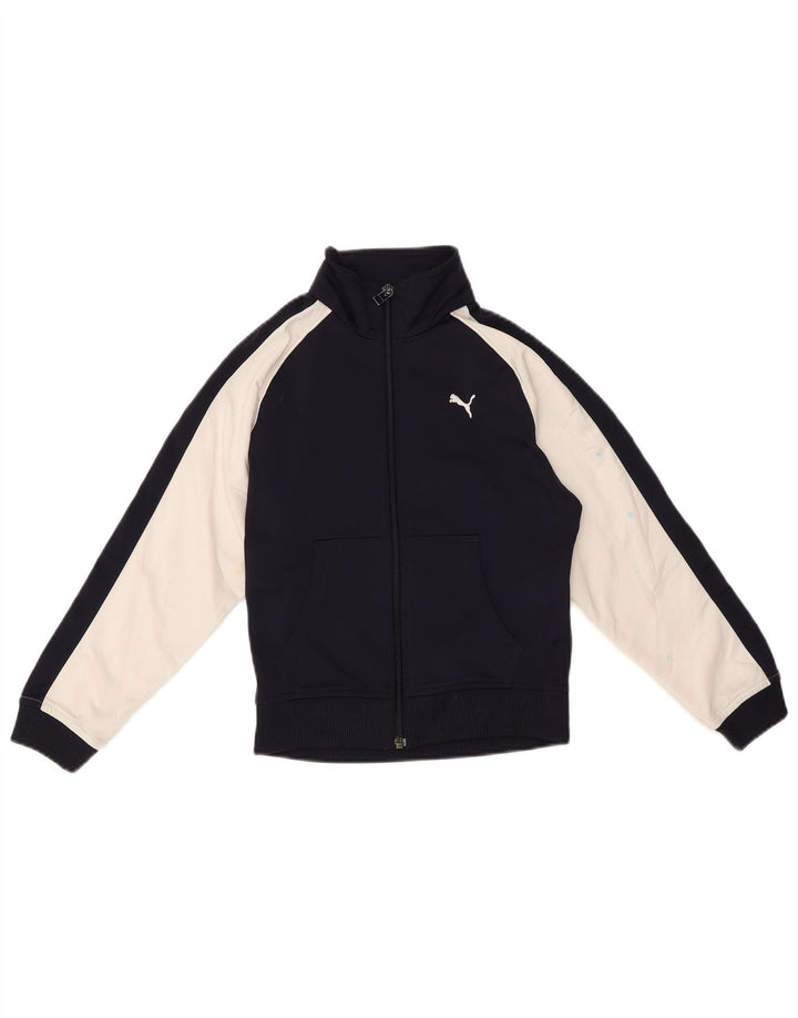 Puma Veste de Survêtement Garçon 7-8 Ans Bleu Marine Colorblock