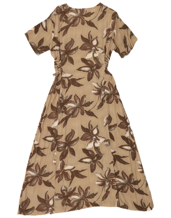 Silvia Bauer Robe longue coupe décontractée pour femme IT 50 XL Beige Floral Bohème
