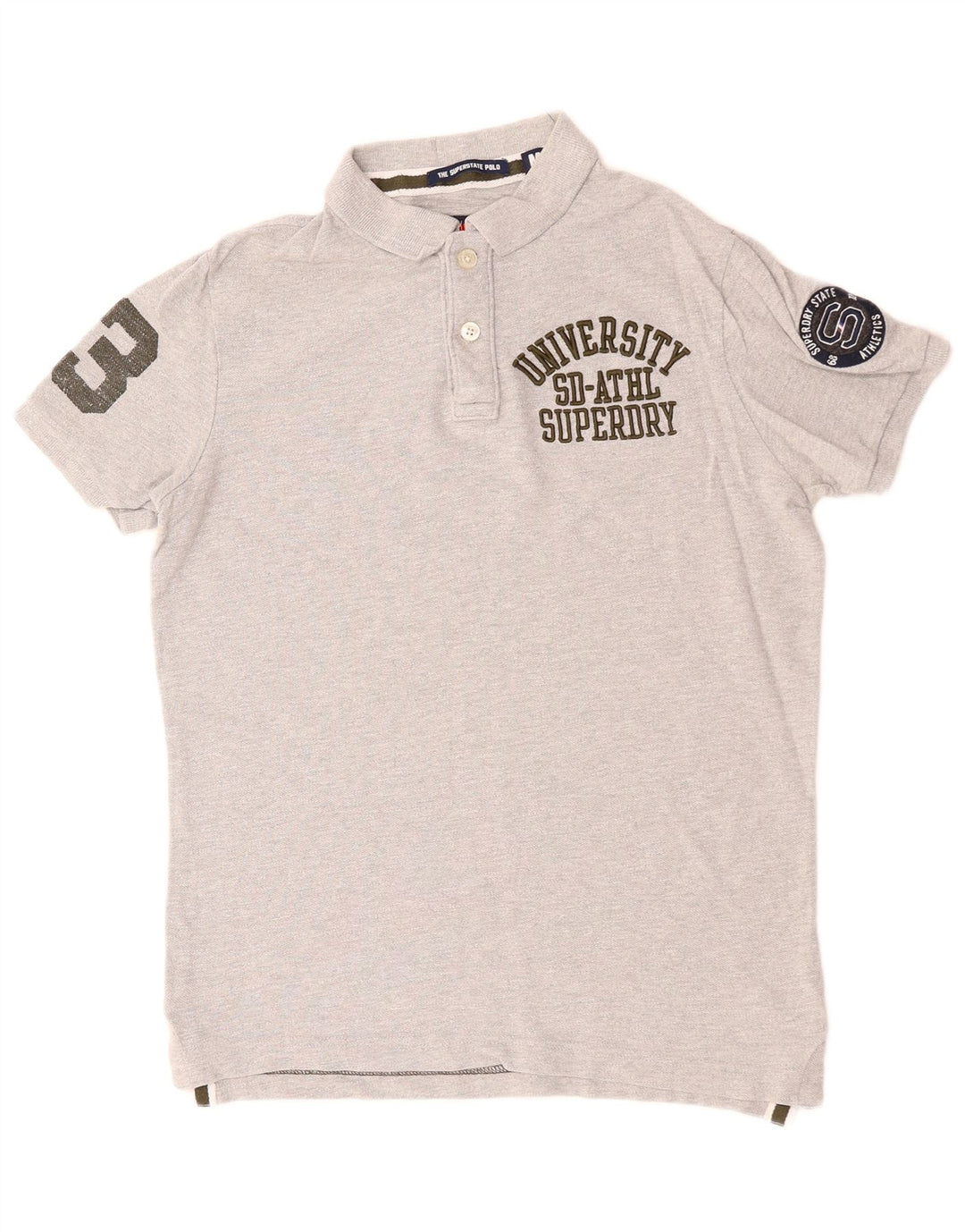 SUPERDRY Polo Graphique Homme Gris Moyen Coton