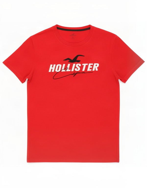 Hollister T-Shirt Graphique Homme Rouge Moyen Coton