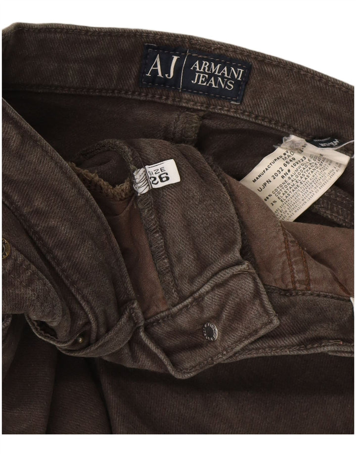 ARMANI Femme Jean Droit W26 L29 Kaki Coton