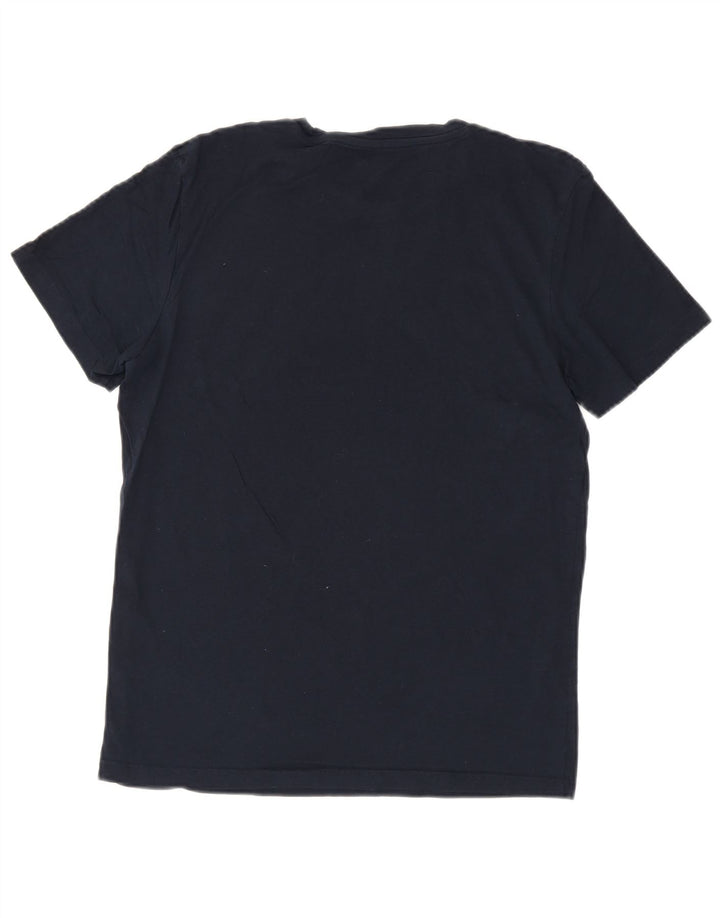 JACK & JONES Mens Graphic T-Shirt Top Medium Navy Blue Cotton