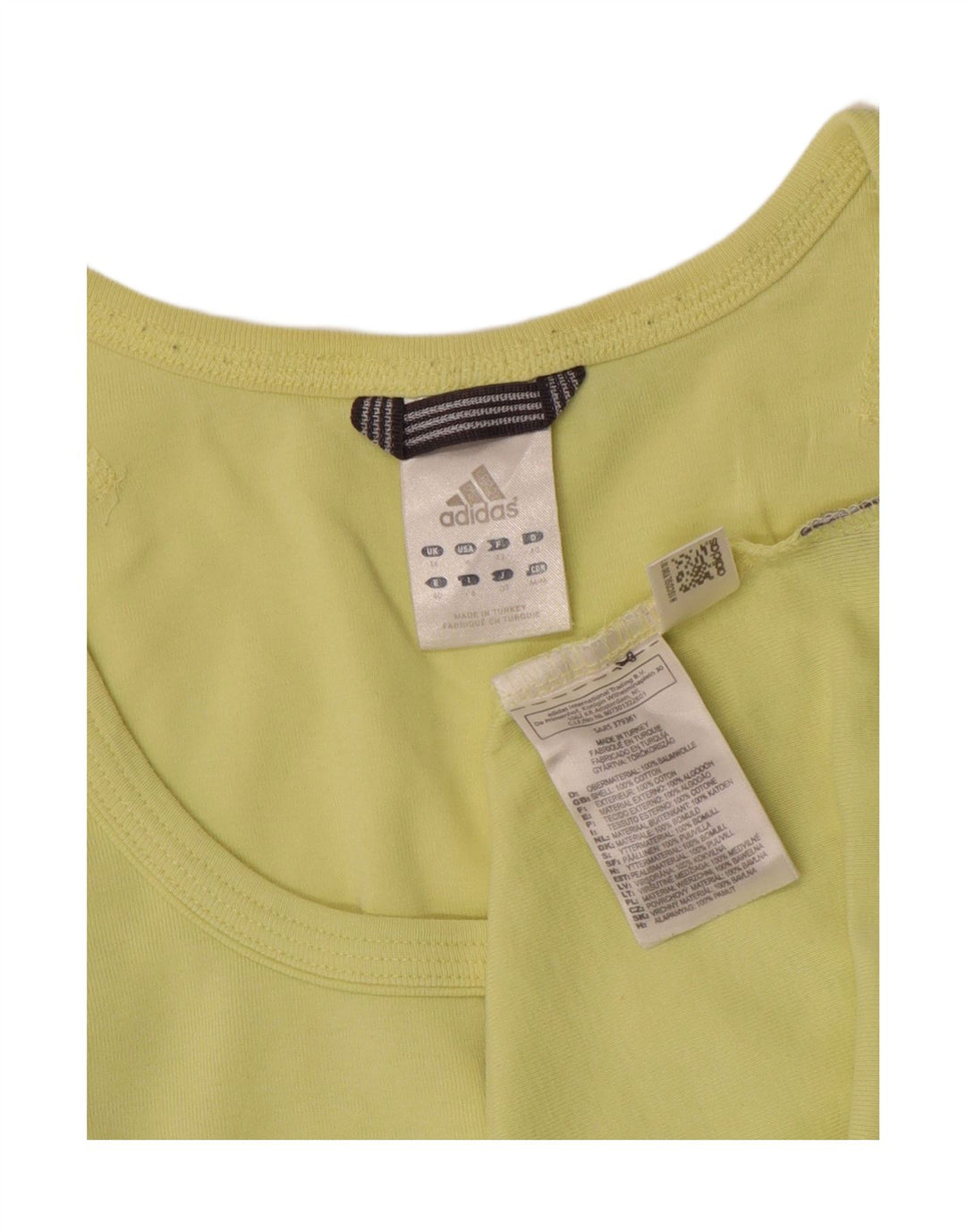 ADIDAS Débardeur Femme UK 14 Coton Vert Moyen