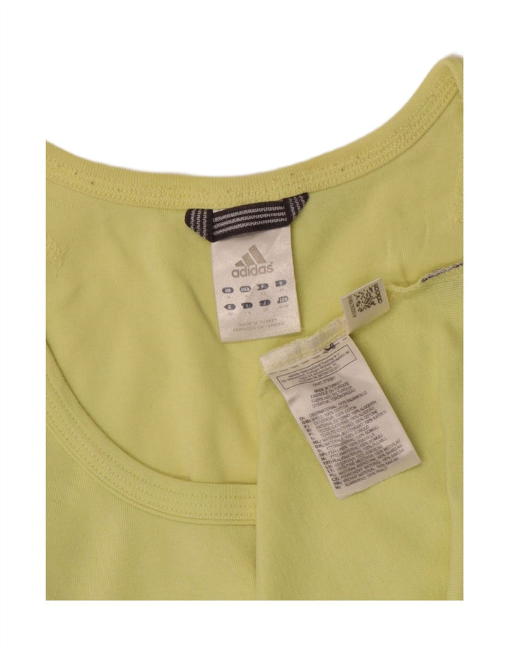 ADIDAS Débardeur Femme UK 14 Coton Vert Moyen