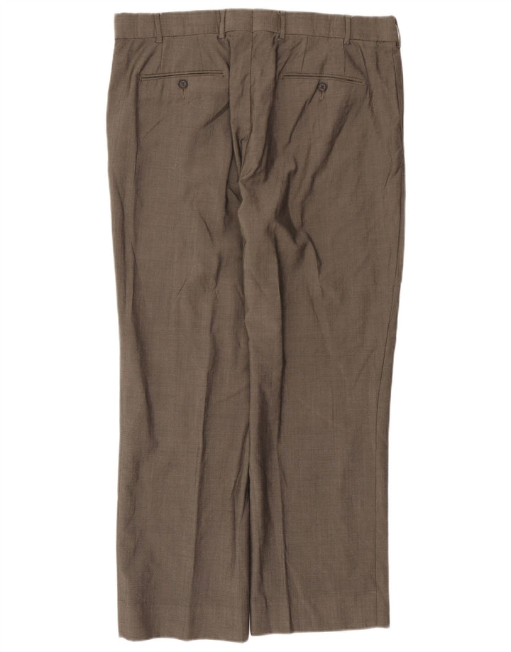 Pantalon de costume droit vintage pour hommes W36 L28 Gris