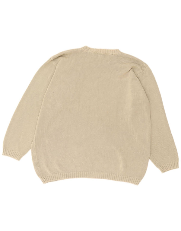 Marks & Spencer Pull à col rond pour homme en coton beige Large