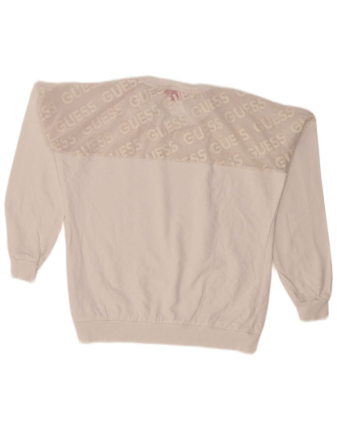 Guess Sweat-shirt graphique pour femme UK 10 Petit color block blanc