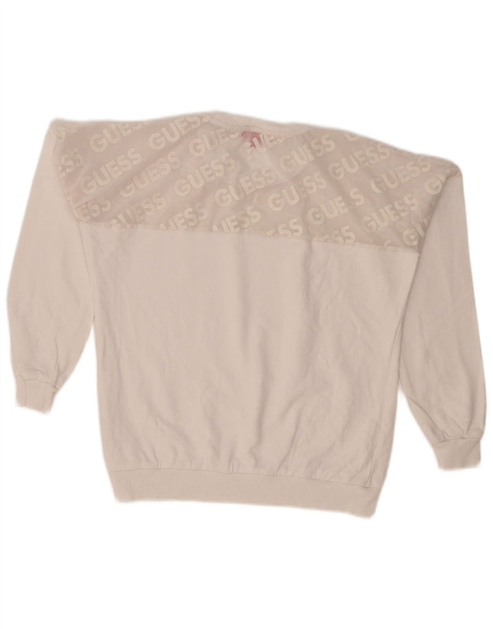 Guess Sweat-shirt graphique pour femme UK 10 Petit color block blanc