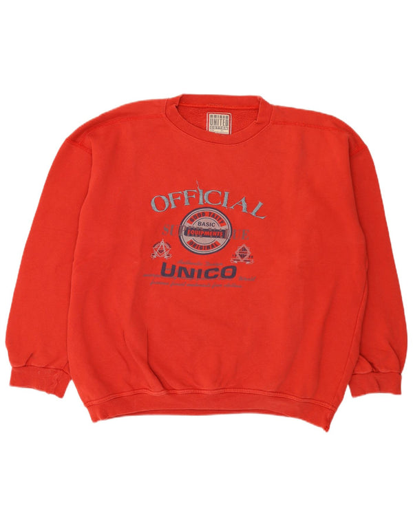 United Cotton Sweat-Shirt Graphique Pull XL Rouge Coton Homme