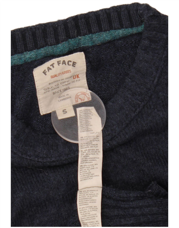 FAT FACE Pull surdimensionné à col rond pour femme UK 10 Petit Bleu marine