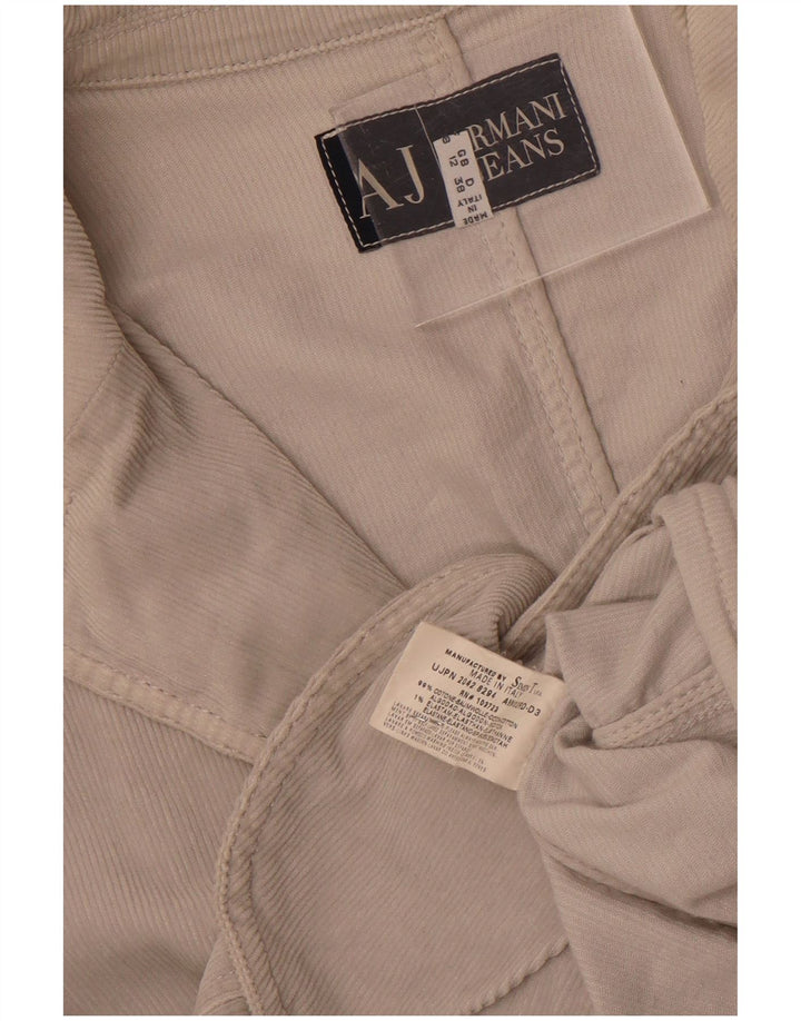 Armani Jeans Veste blazer en velours côtelé à 3 boutons pour femme UK 12 Gris moyen