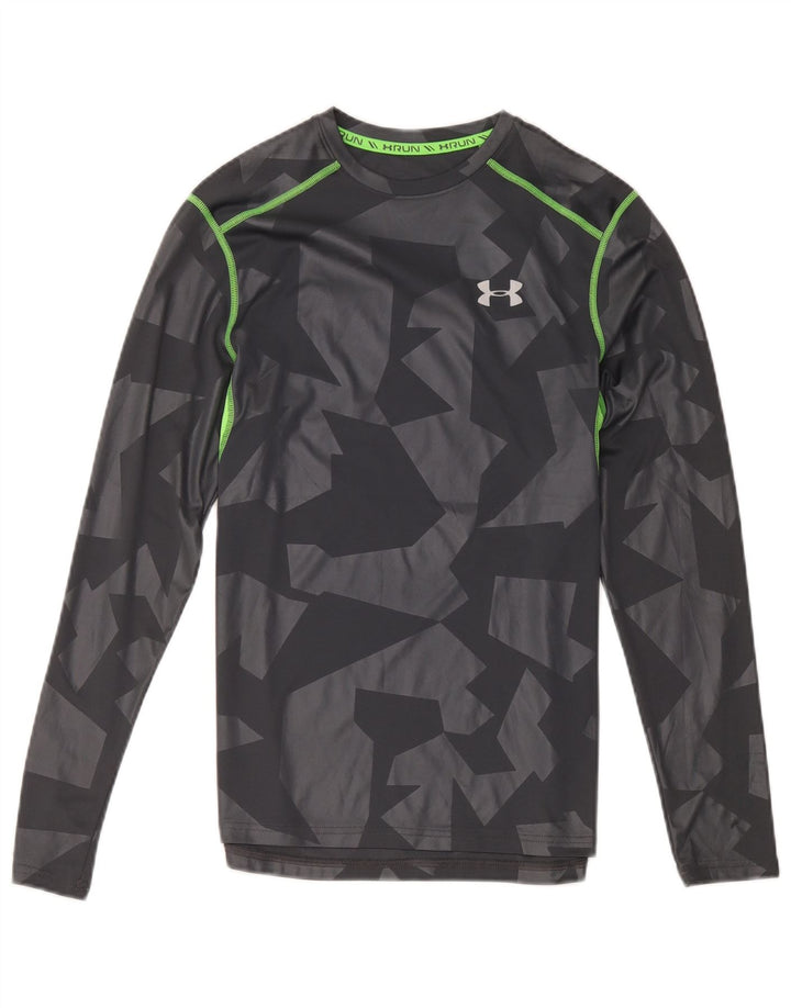 Under Armour Haut Heat Gear Homme Manches Longues Petit Gris Géométrique Polyester