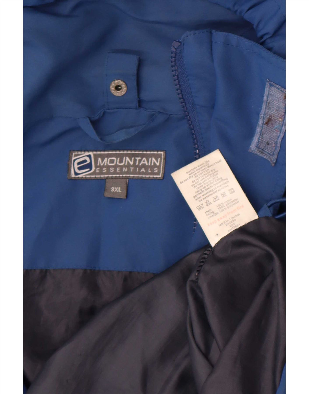 Mountain Essentials Veste de pluie à capuche pour homme UK 46 3XL Bleu Nylon