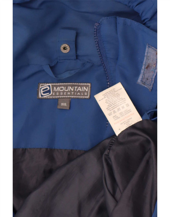 Mountain Essentials Veste de pluie à capuche pour homme UK 46 3XL Bleu Nylon