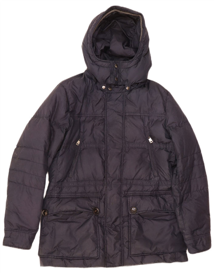 Henry Cottons Veste matelassée à capuche pour homme IT 48 Bleu marine moyen