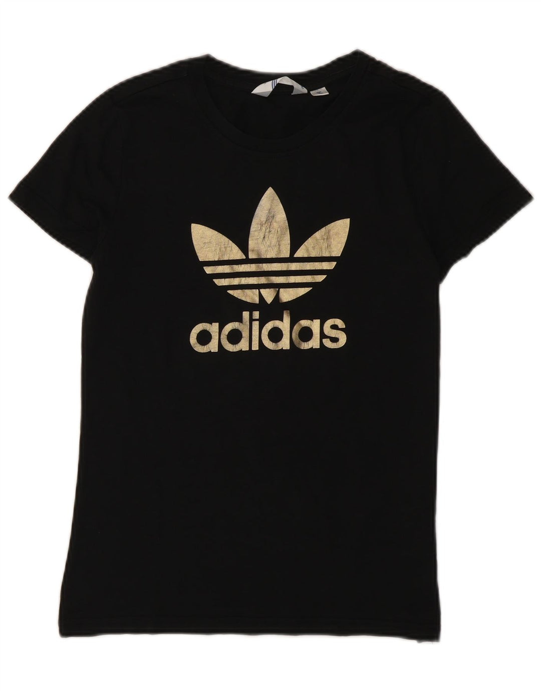 Adidas T-Shirt Graphique Femme Top IT 42 Coton Noir Moyen