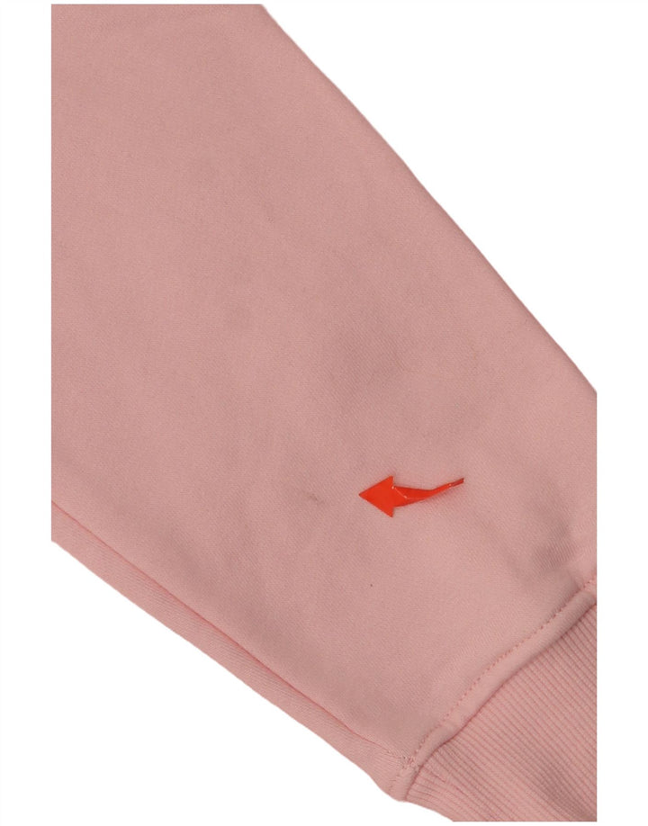 ELLESSE Pull à capuche pour femme UK 12 en coton rose moyen