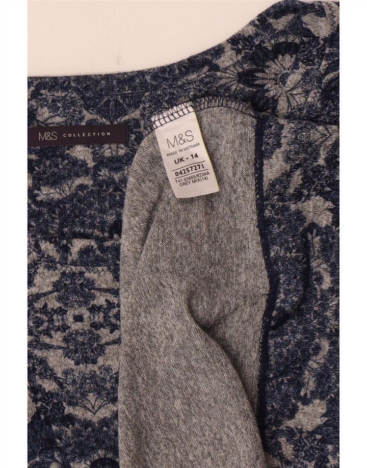 Marks & Spencer Tunique à manches 3/4 pour femme UK 14 Gris moyen floral