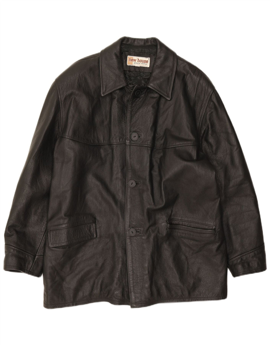 veste en cuir homme vintage UK 40 Grand cuir noir