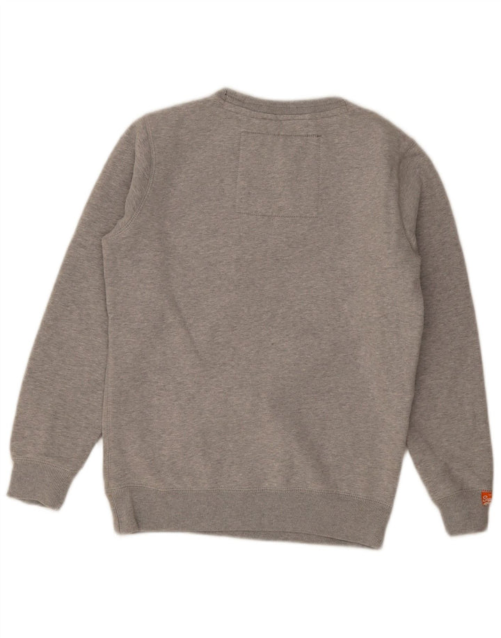 Superdry Sweat-shirt graphique en coton moucheté petit gris pour homme