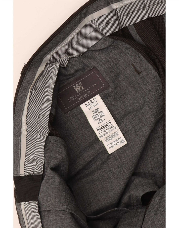 Marks & Spencer Pantalon de costume slim coupe ajustée pour homme W38 L29 Marron