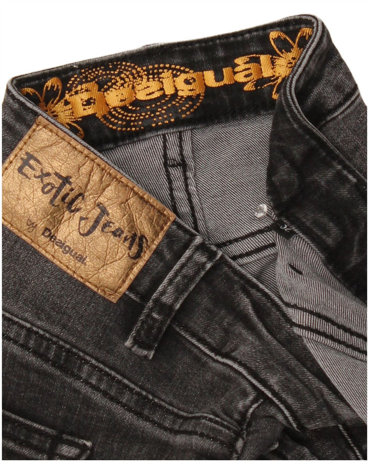 Desigual Jean droit femme W32 L28 gris fleuri