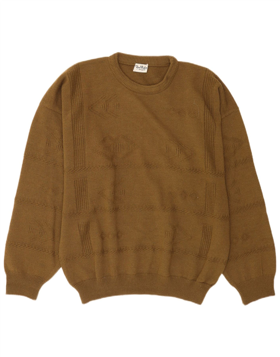 vintage Mens Crew Neck Jumper Pull XL Kaki Laine
