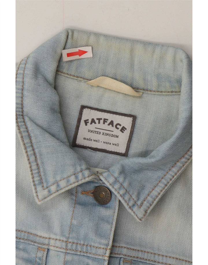 Fat Face Veste en jean pour femme UK 12 Bleu moyen Coton