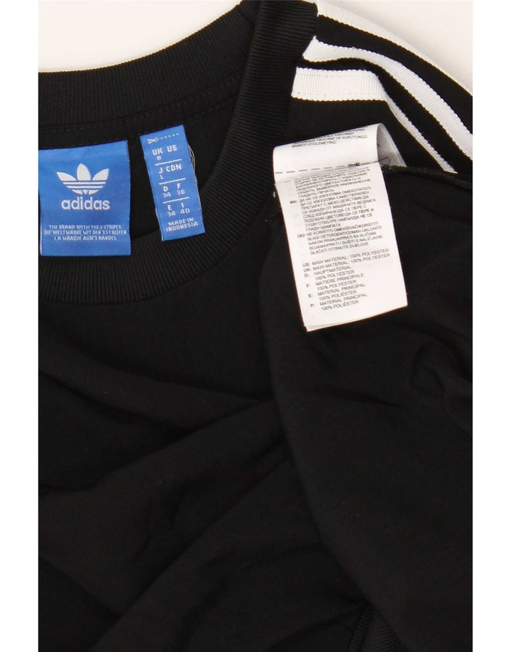 Adidas Sweat-shirt court surdimensionné pour femme UK 8 Petit Noir Polyester