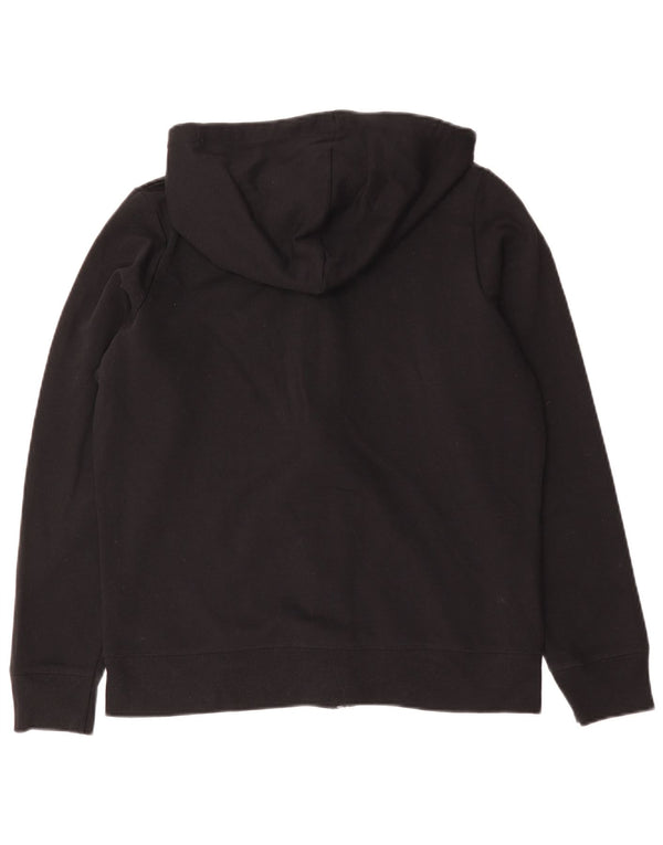 Marks & Spencer Womens Zip Hoodie Sweater UK 16 Large  Black Cotton