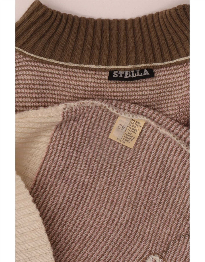 Stella Pull à col roulé pour femme EU 42 Large Gris Colorblock