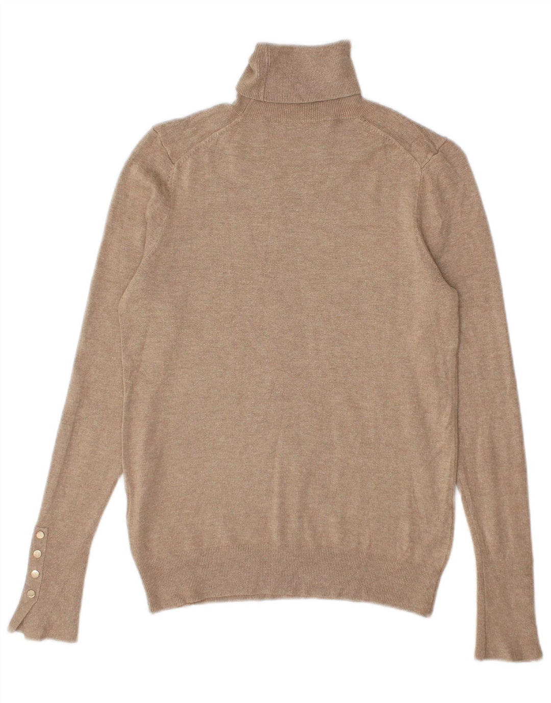 Zara Pull col roulé pour femme UK 12 Viscose beige moyen