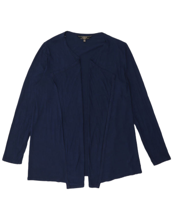 Lipsy Haut ouvert à manches longues pour femme UK 14 Large Bleu marine