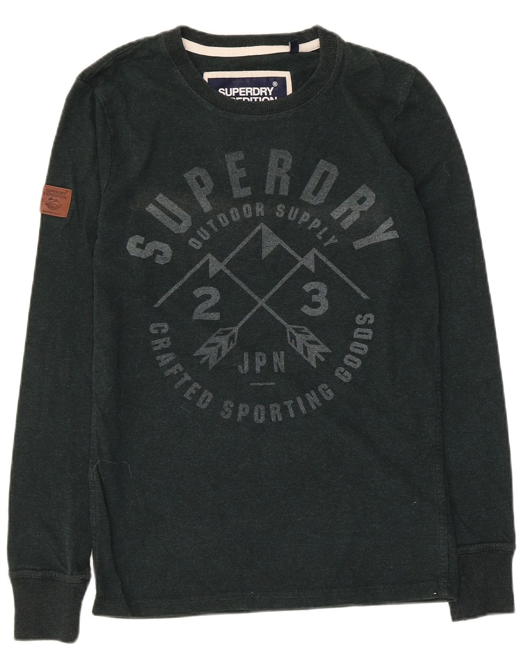 Superdry Haut graphique à manches longues en coton vert petit homme