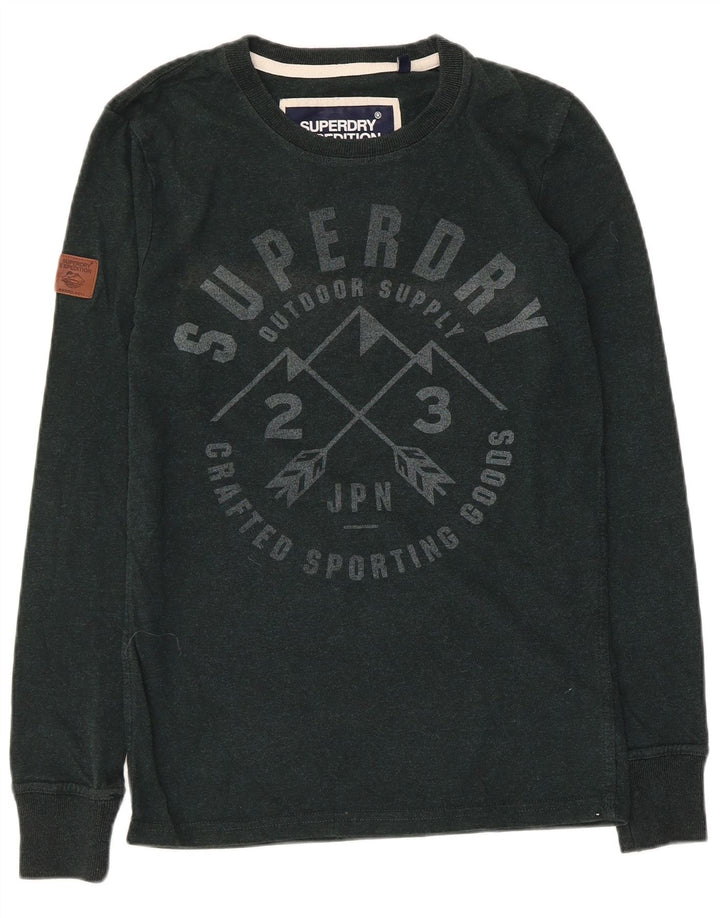 Superdry Haut graphique à manches longues en coton vert petit homme