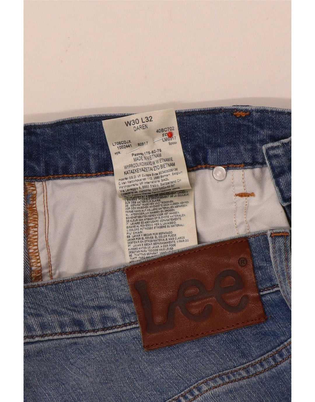 Lee Jean droit Daren W30 L32 homme bleu coton