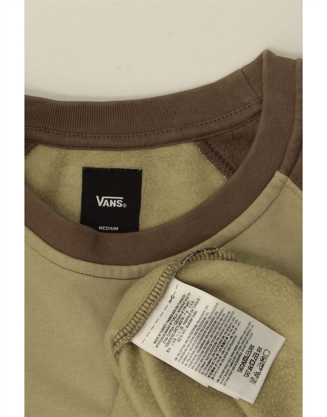 VANS Sweat-shirt pour homme en coton color block kaki moyen