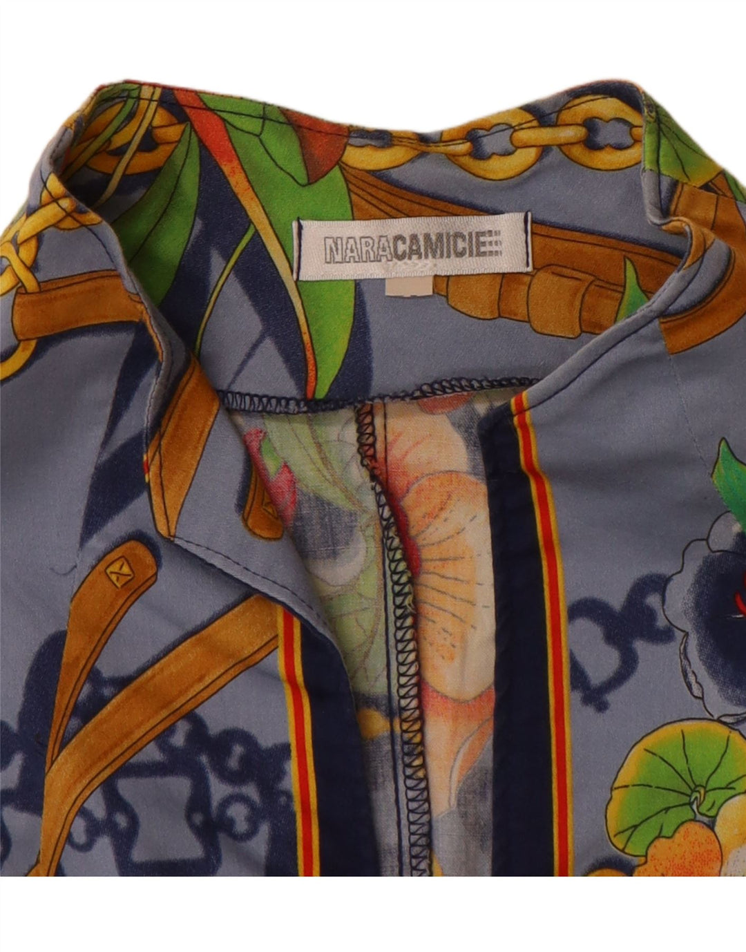 NARACAMICIE Chemisier graphique à manches 3/4 pour femme UK 16 Grand Bleu Floral