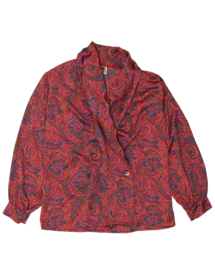 Luisa Spagnoli Chemisier Femme UK 10 Petit Rouge Paisley Polyester