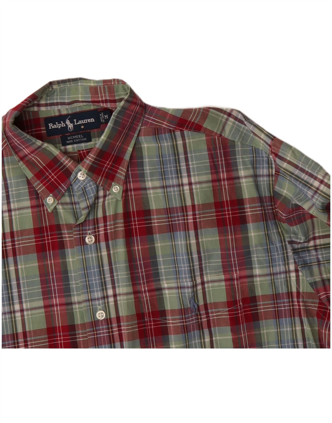 RALPH LAUREN Chemise Homme Vert Moyen Carreaux Coton