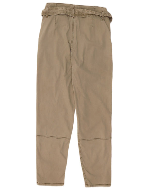 Topshop Pantalon décontracté slim pour femme UK 10 Small W30 L28 Coton kaki