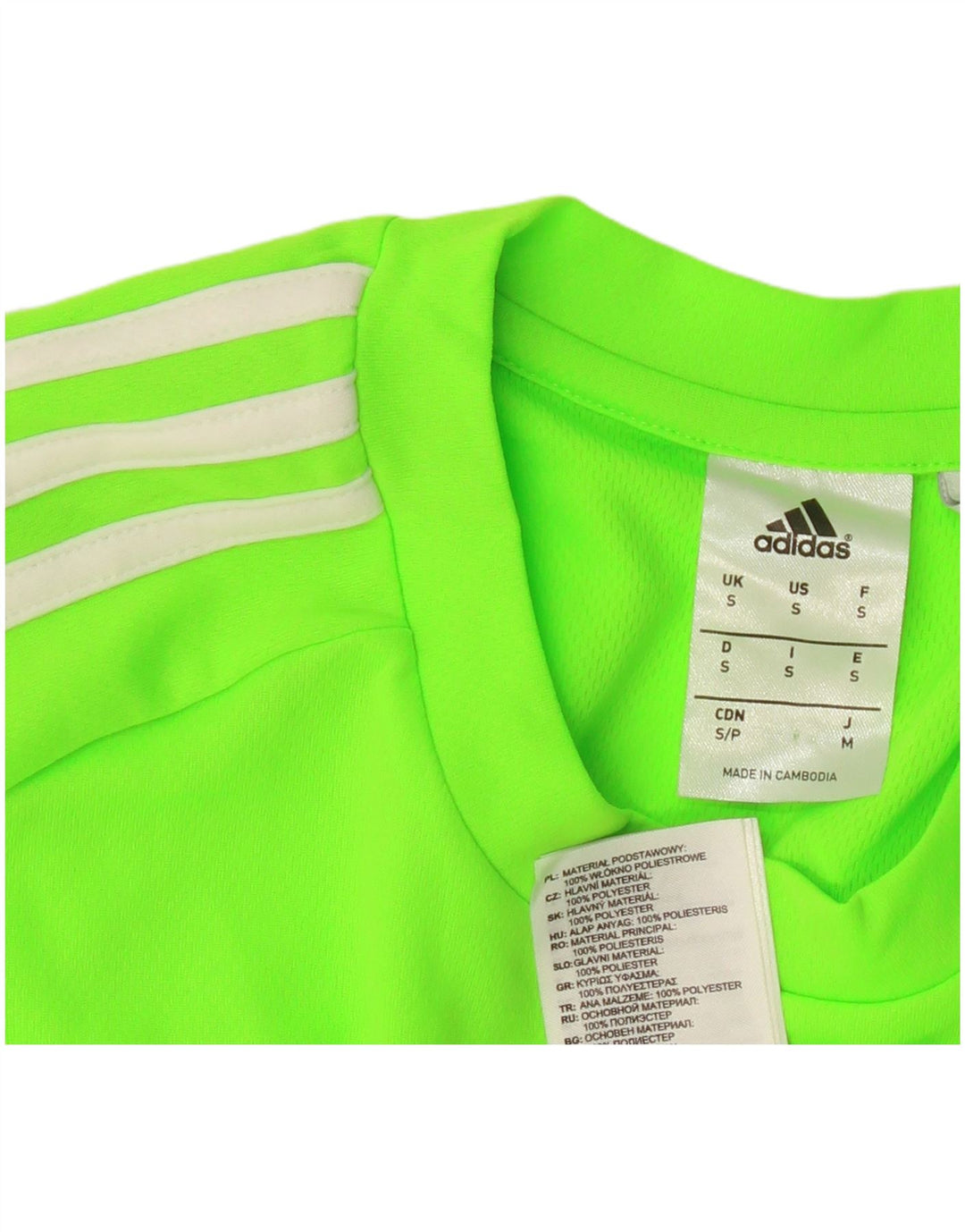 Adidas Hommes Climalite T-Shirt Haut Petit Vert Colorblock Polyester
